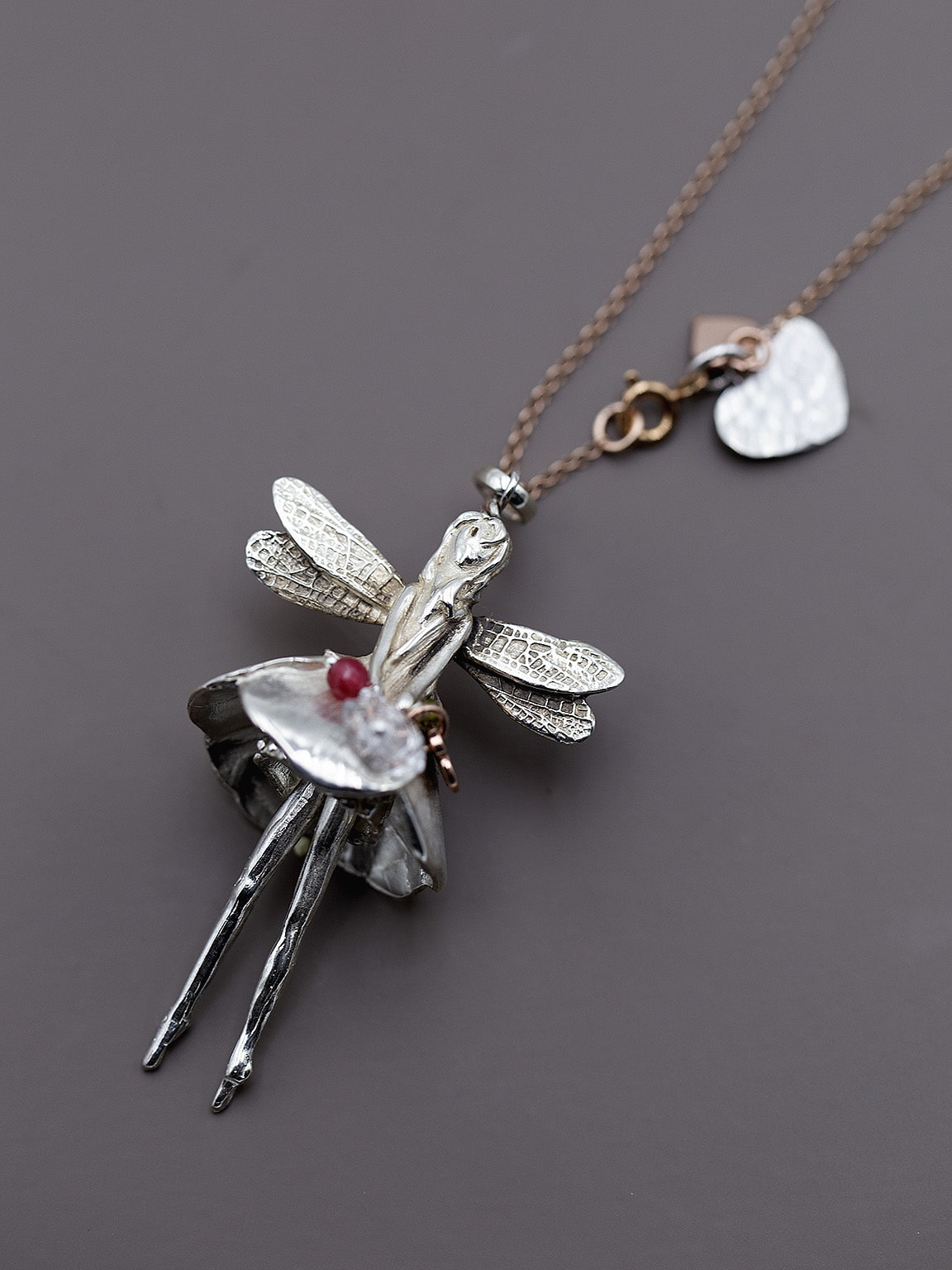 LSDesigns Collana Con Ciondolo Fata In Argento Sterling 925 - Gioiello Fatto A Mano, Ipoallergenico, In Confezione Regalo